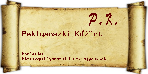 Peklyanszki Kürt névjegykártya